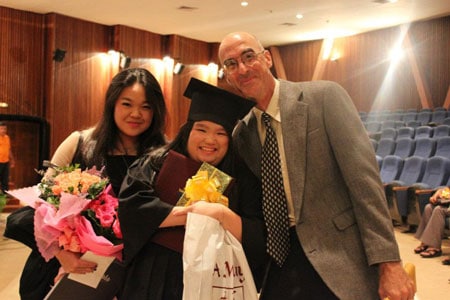 ISPP Alumni Sharlynn Ng with Mr Krupp, Graduation 2012