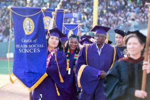 SFSU graduate hoods representing 5,500 graduates, 2017